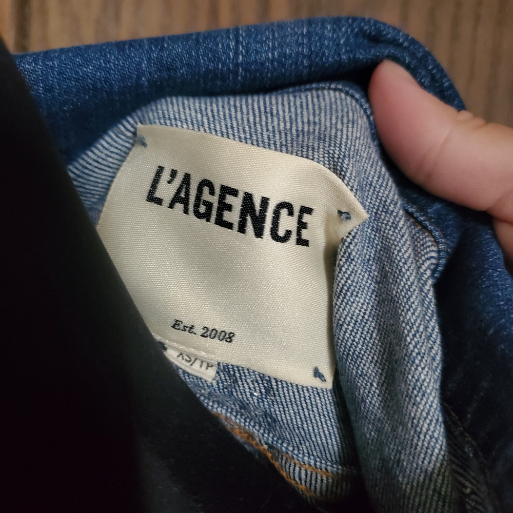 L'AGENCE Blue Denim Star Jean Jacket - Picture 3 of 5
